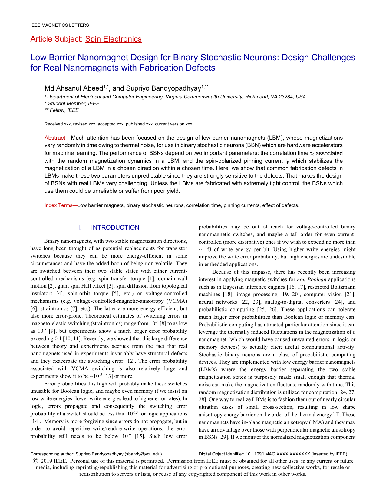 Low Barrier Nanomagnet Design for Binary Stochastic Neurons: Design   Challenges for Real Nanomagnets with Fabrication Defects