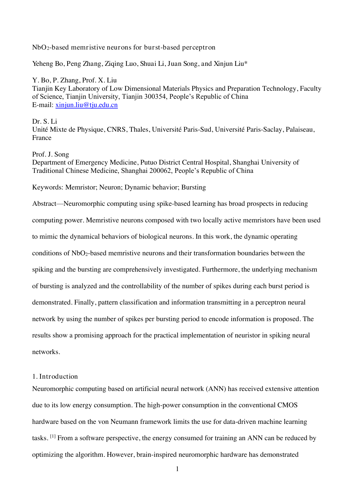 NbO2-based memristive neurons for burst-based perceptron