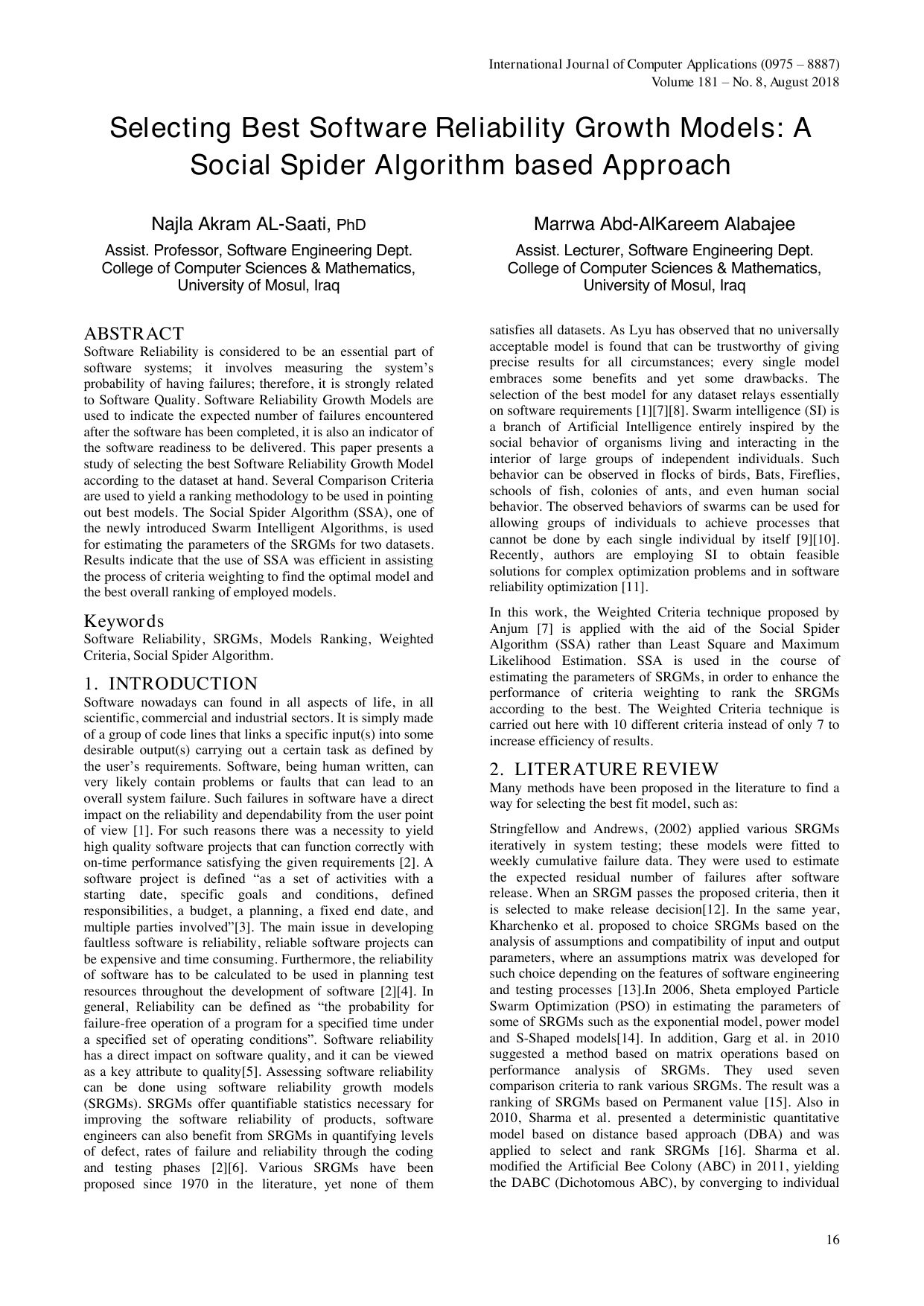 Selecting Best Software Reliability Growth Models: A Social Spider Algorithm based Approach