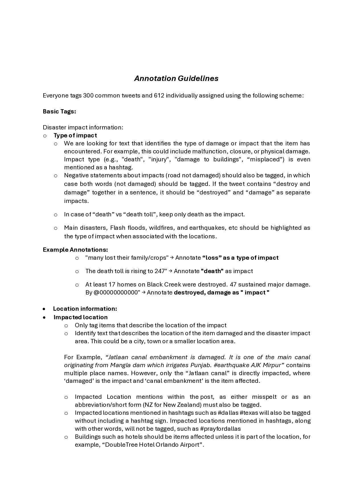 Extracting Disaster Impacts and Impact Related Locations in Social Media Posts Using Large Language Models