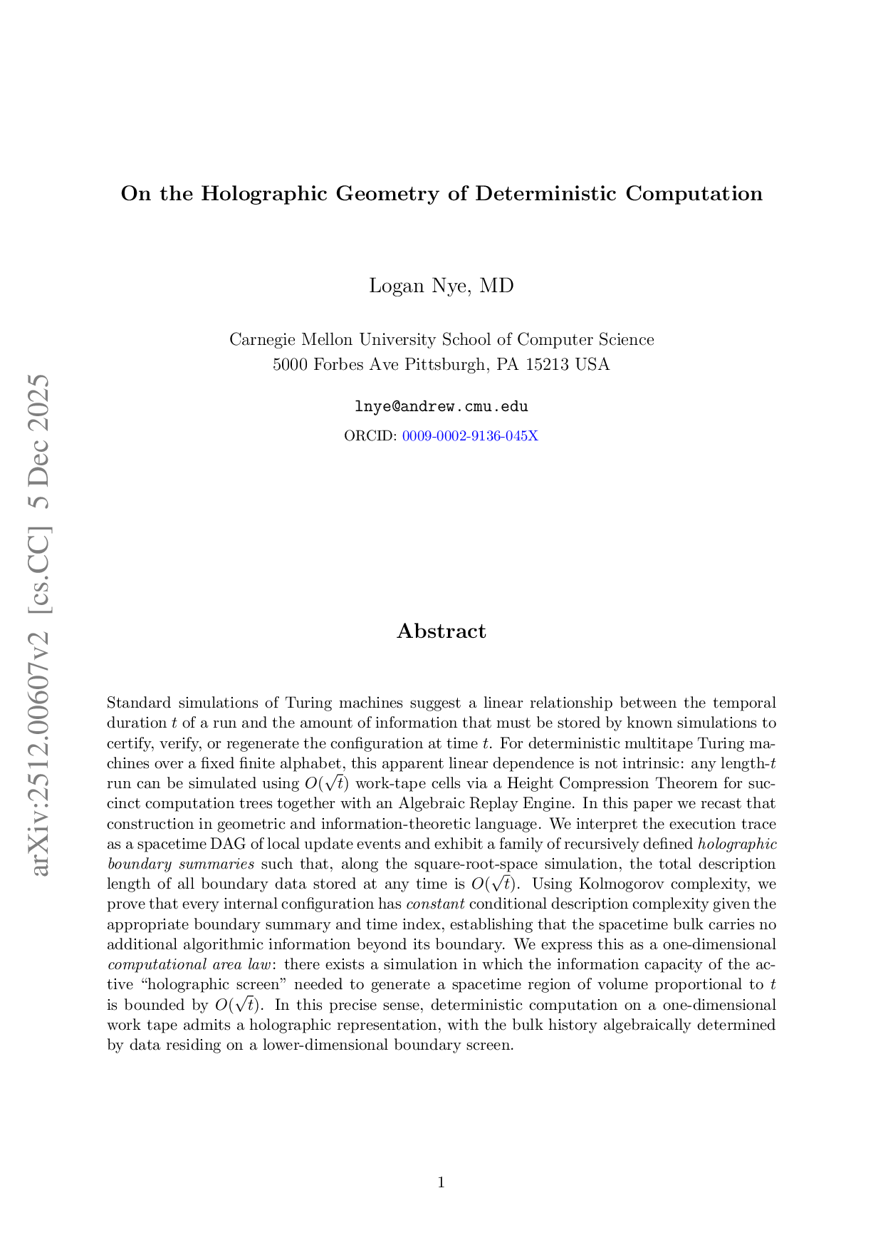시간과 공간을 압축하는 튜링 기계 시뮬레이션의 전자역학적 법칙