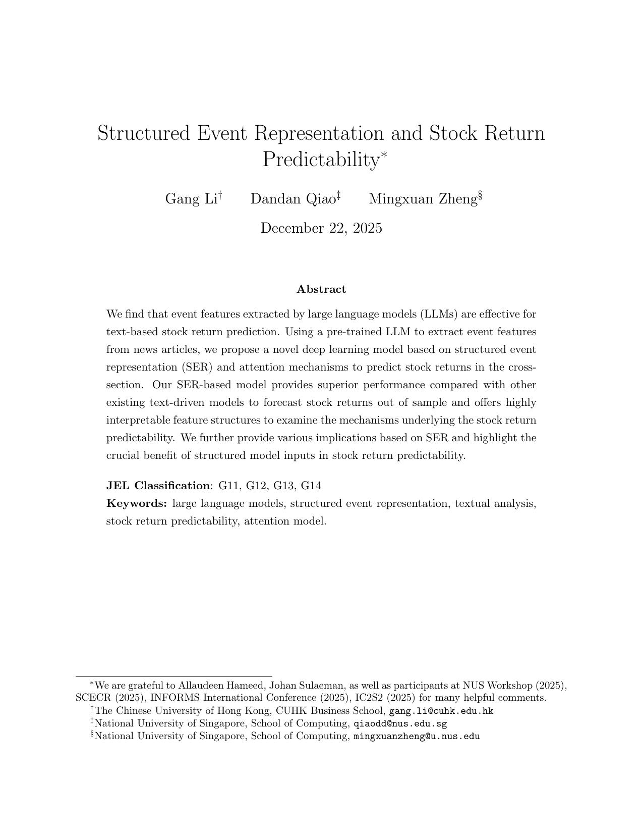 Structured Event Representation and Stock Return Predictability