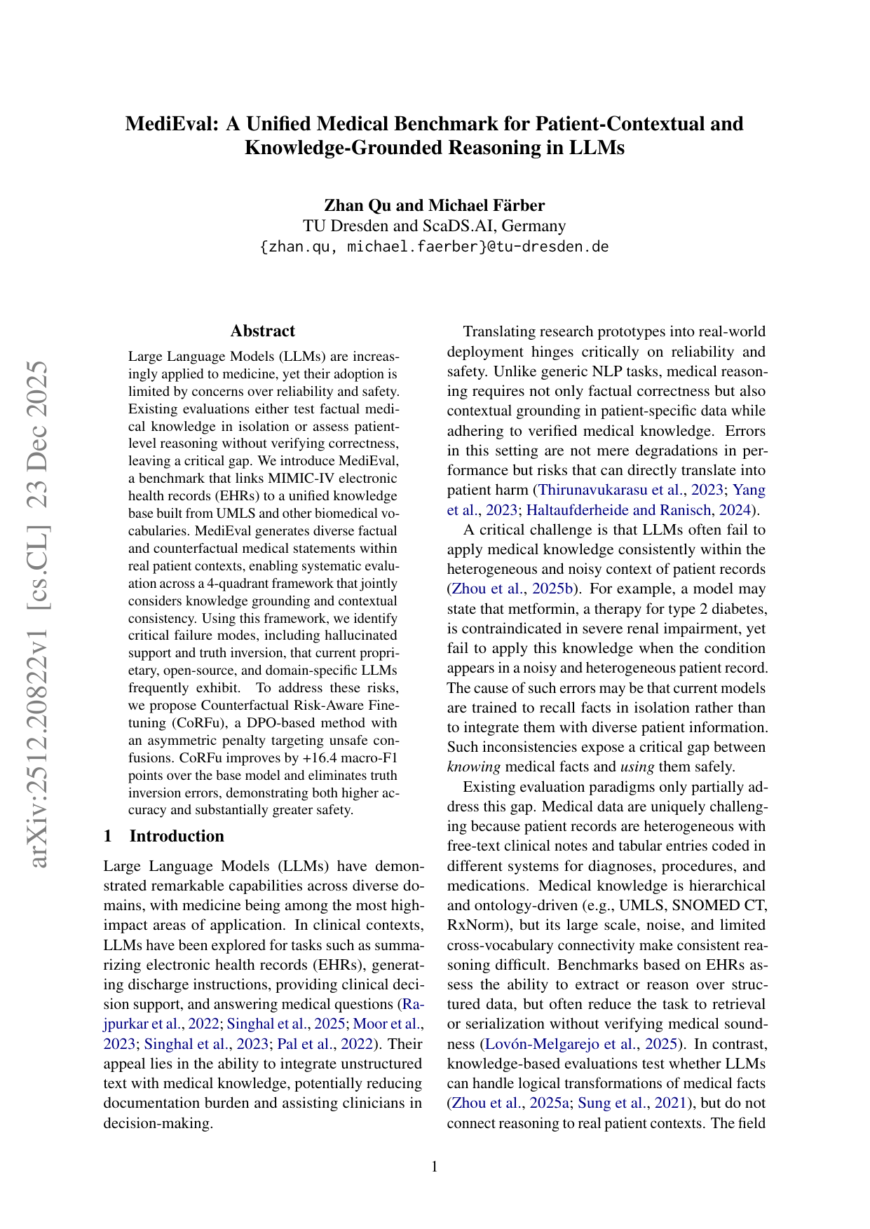 ์๋ฃ ํ์ฅ ๋ํ์ธ์ด๋ชจ๋ธ ํ๊ฐ๋ฅผ ์ํ MediEval๊ณผ ์์ ํ์ธํ๋