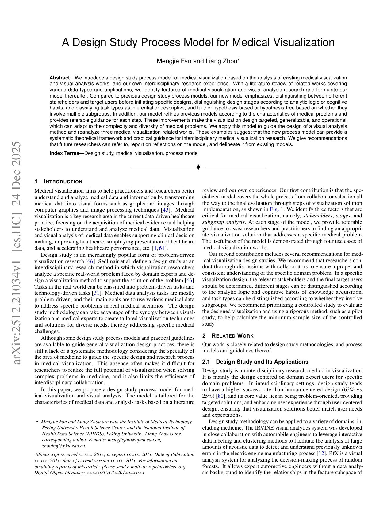 A Design Study Process Model for Medical Visualization