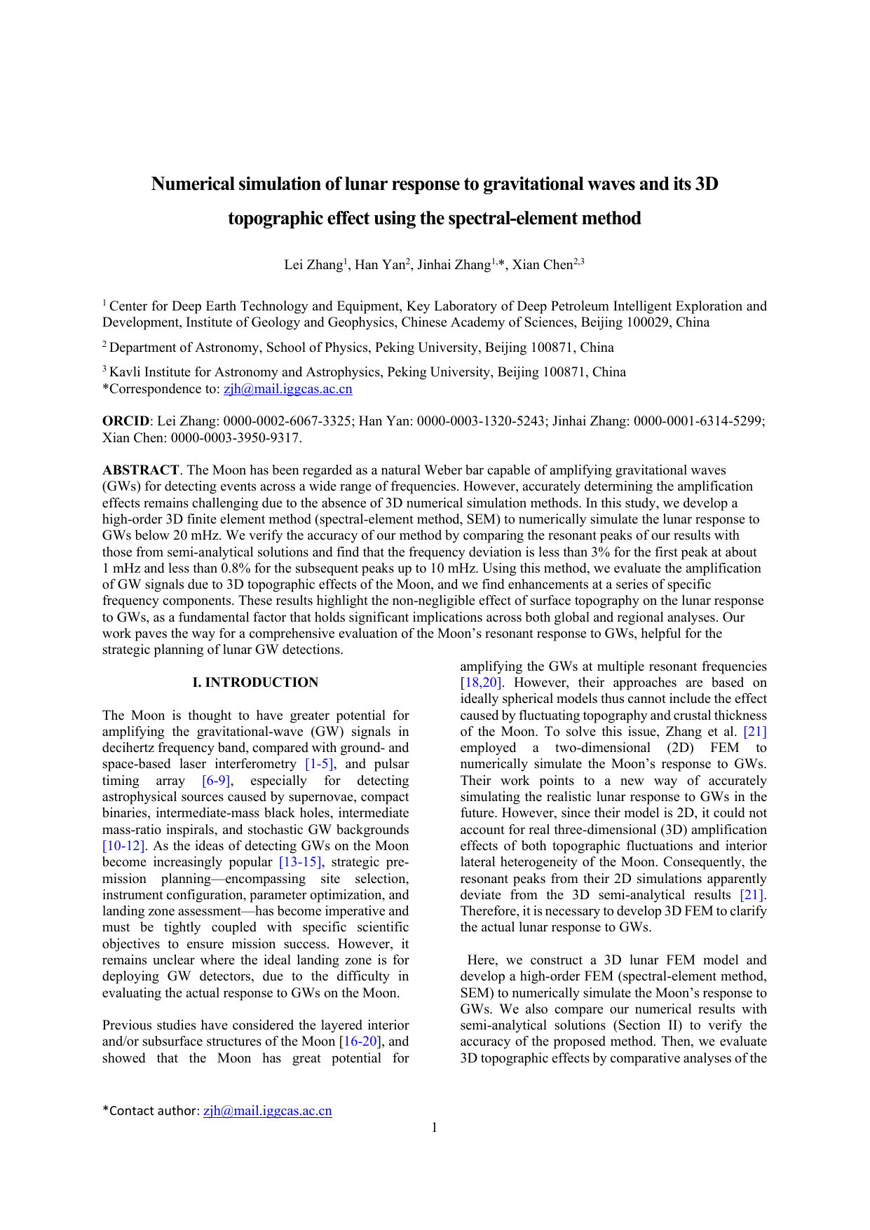 Numerical simulation of lunar response to gravitational waves and its 3D topographic effect using the spectral-element method