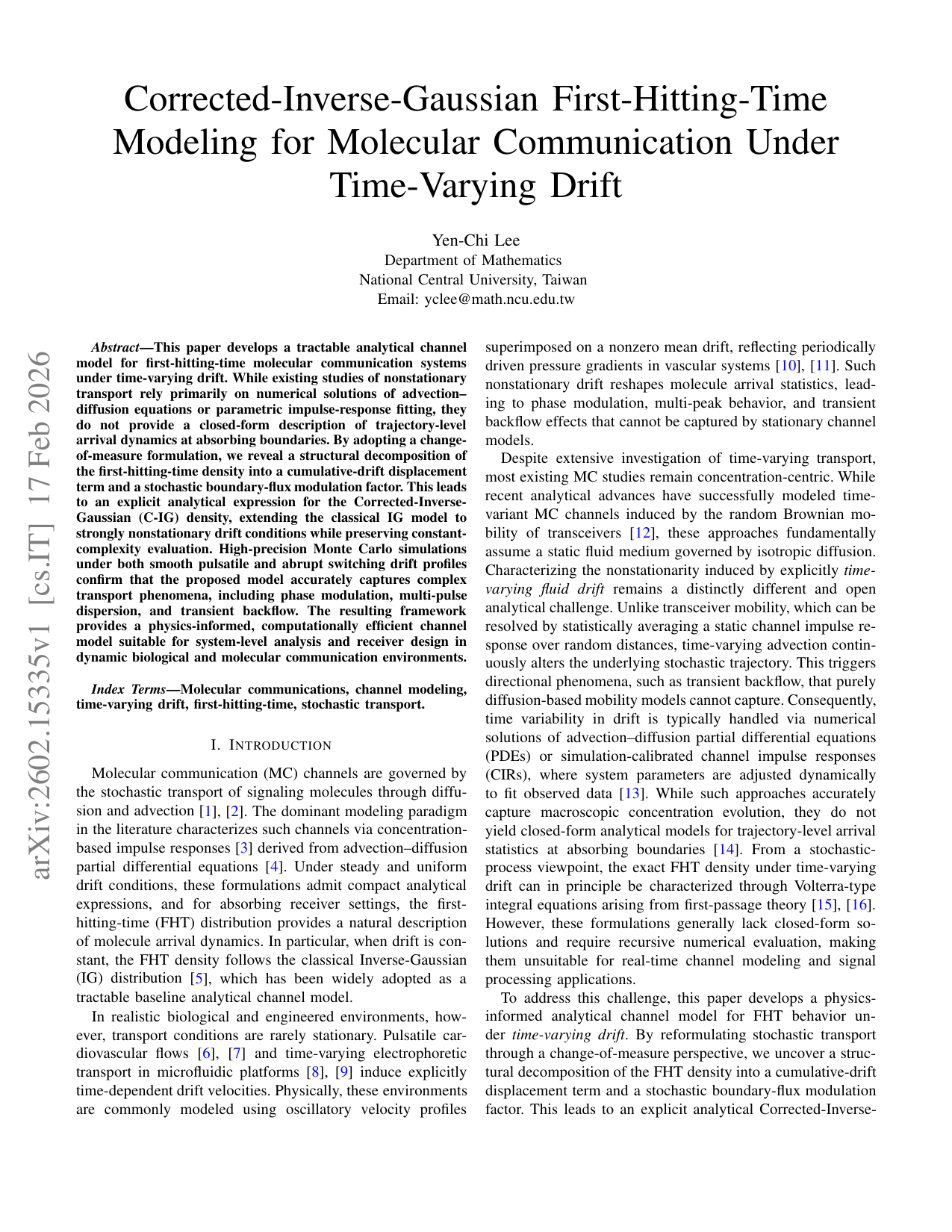 Corrected-Inverse-Gaussian First-Hitting-Time Modeling for Molecular Communication Under Time-Varying Drift
