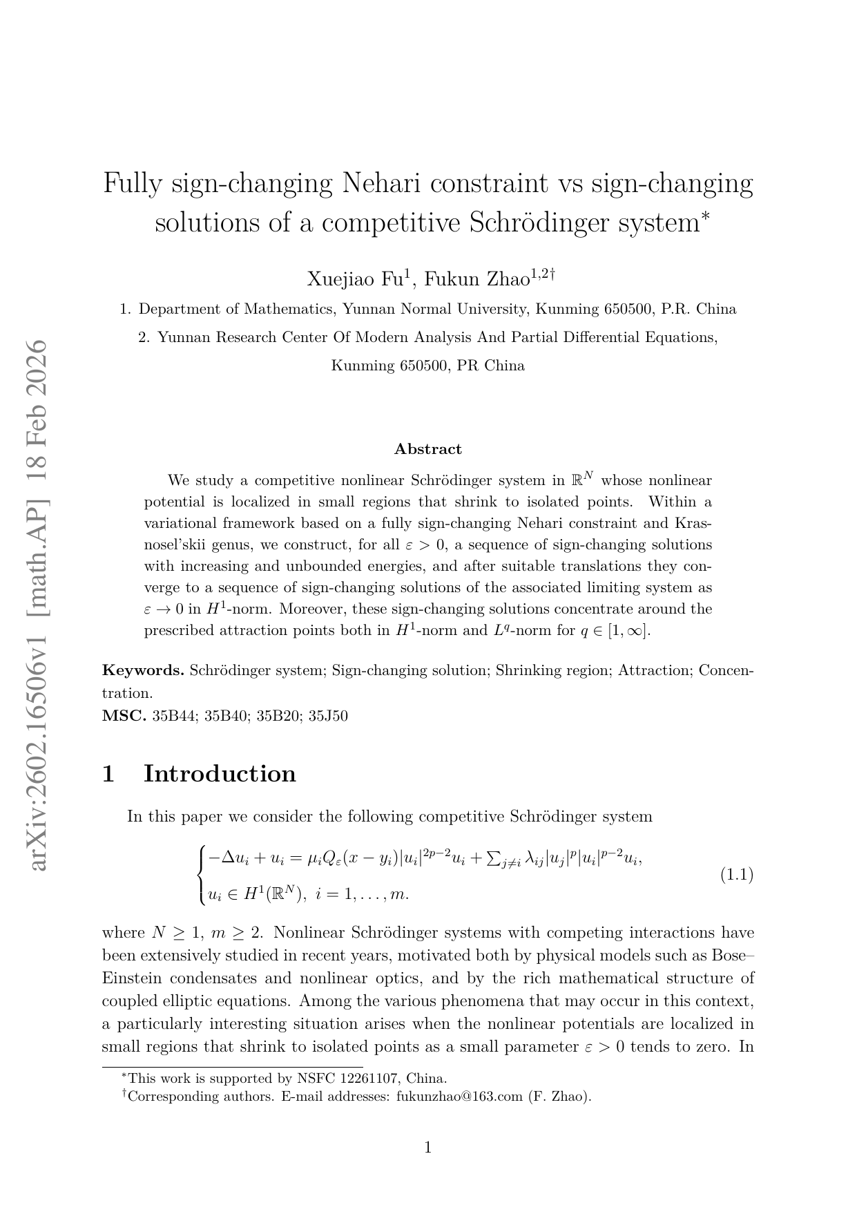 Fully sign-changing Nehari constraint vs sign-changing solutions of a competitive Schrödinger system