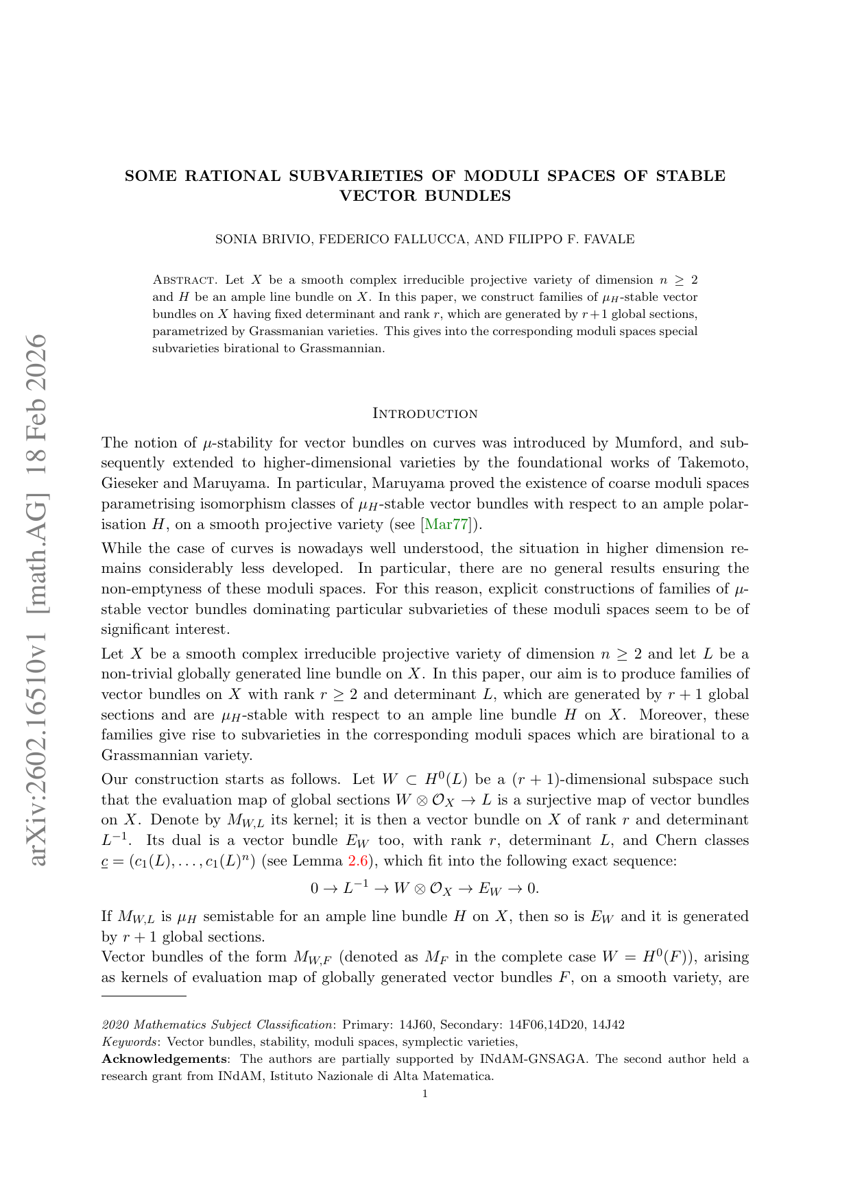Some rational subvarieties of moduli spaces of stable vector bundles