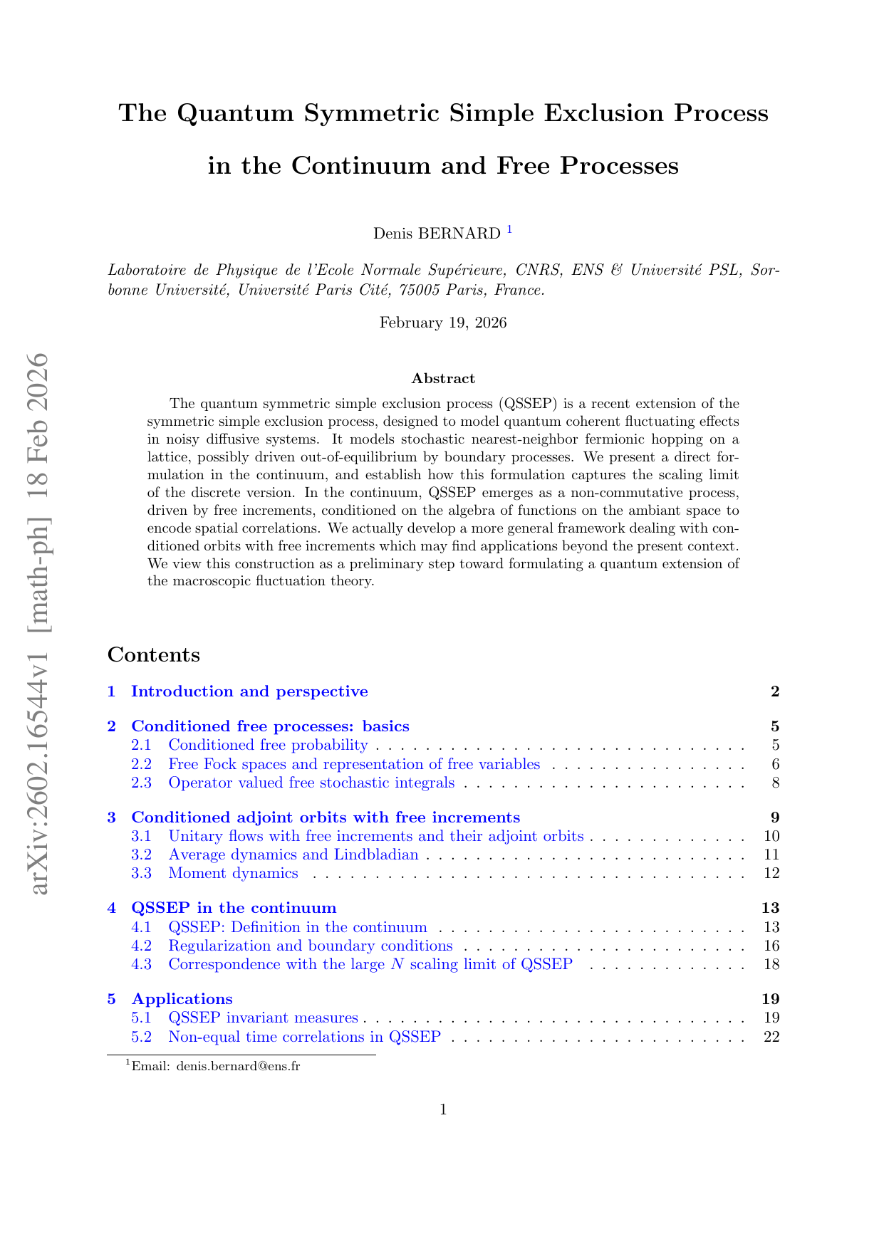 The Quantum Symmetric Simple Exclusion Process in the Continuum and Free Processes