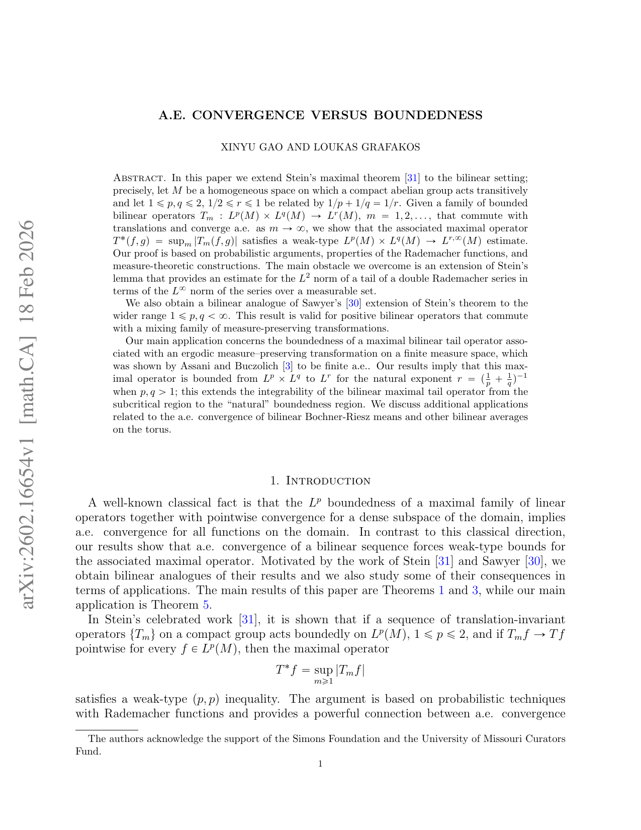 A.E. Convergence vs Boundedness