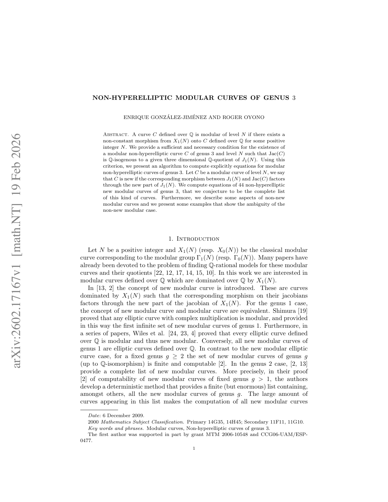 Non-hyperelliptic modular curves of genus 3