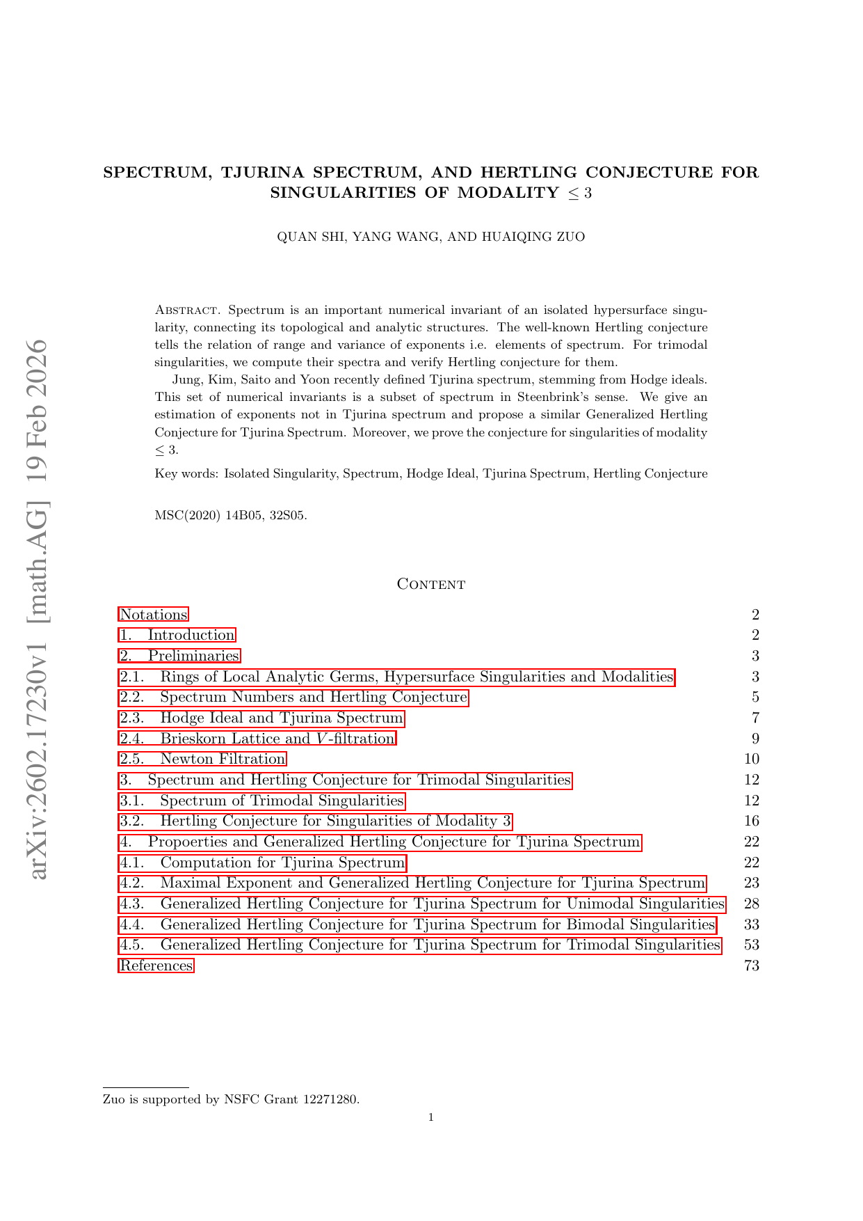 Spectrum, Tjurina spectrum, and Hertling conjecture for singularities of modality $leq 3$