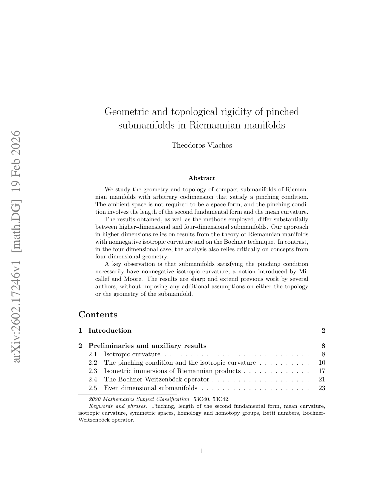 Geometric and topological rigidity of pinched submanifolds in Riemannian manifolds