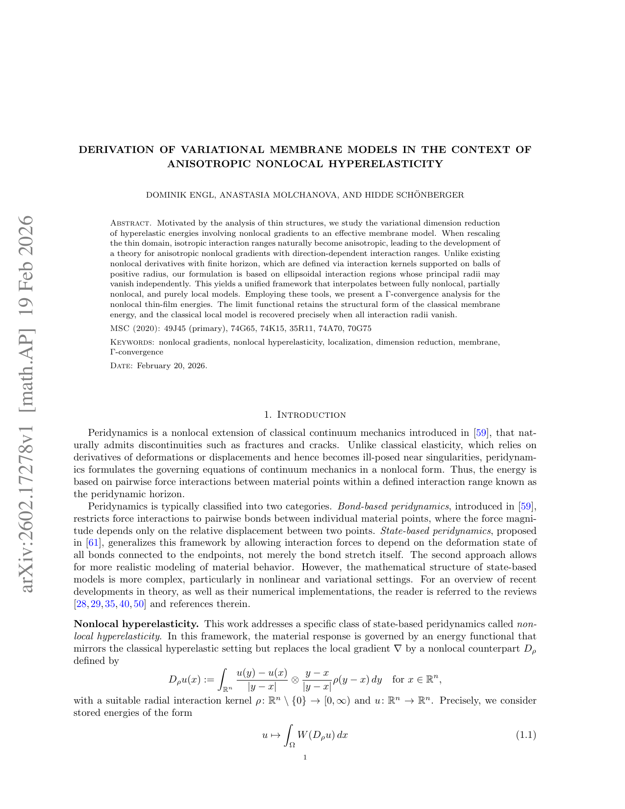 Derivation of variational membrane models in the context of anisotropic nonlocal hyperelasticity