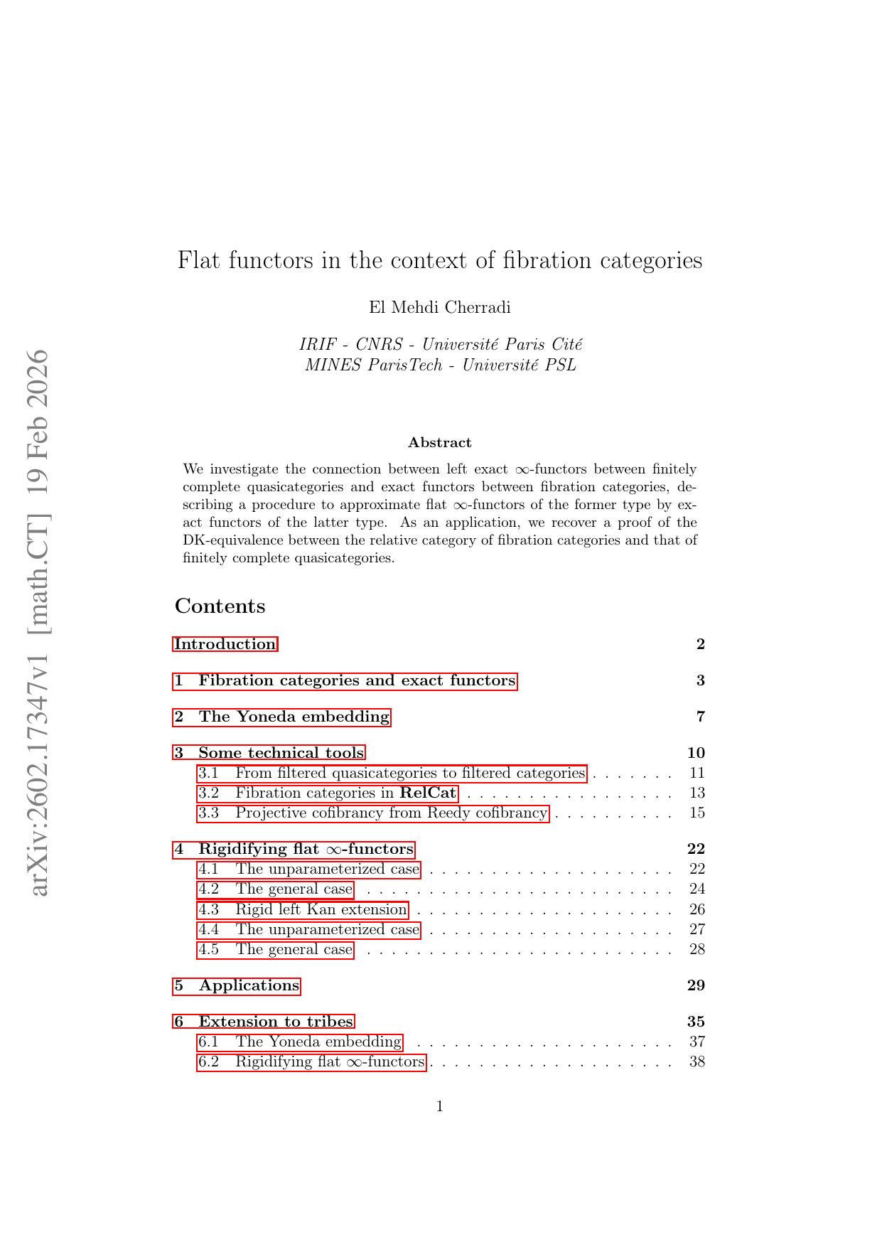 Flat functors in the context of fibration categories