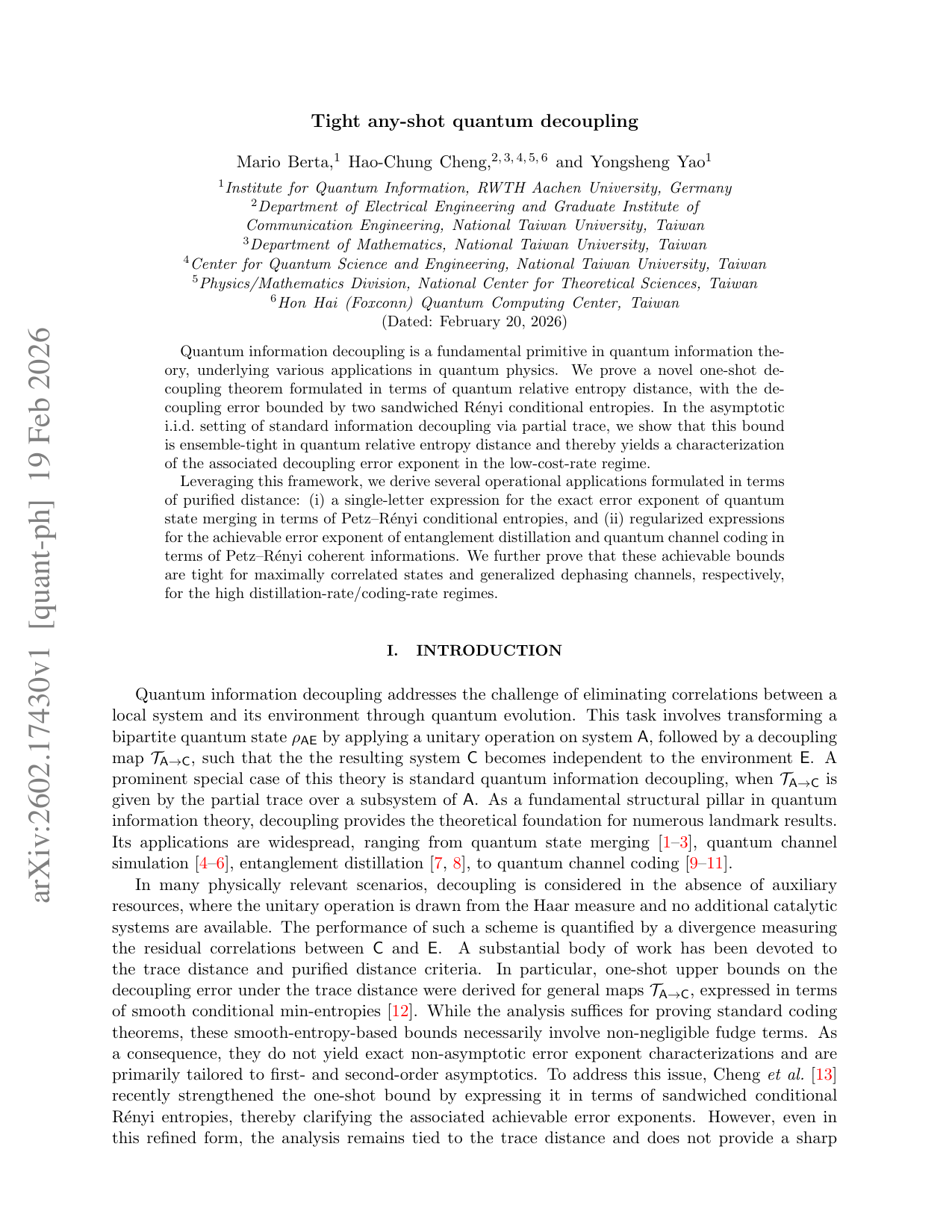 Tight any-shot quantum decoupling
