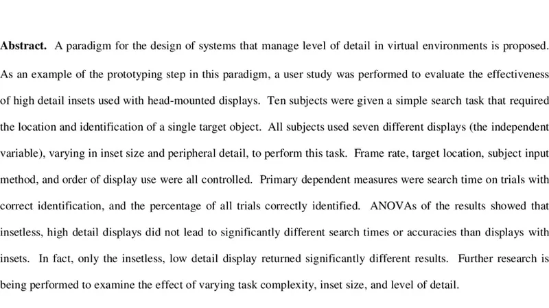 An Evaluation of Level of Detail Degradation in Head-Mounted Display Peripheries