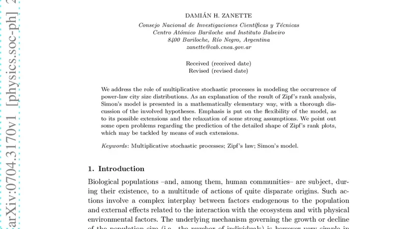 Zipfs law and city sizes: A short tutorial review on multiplicative   processes in urban growth
