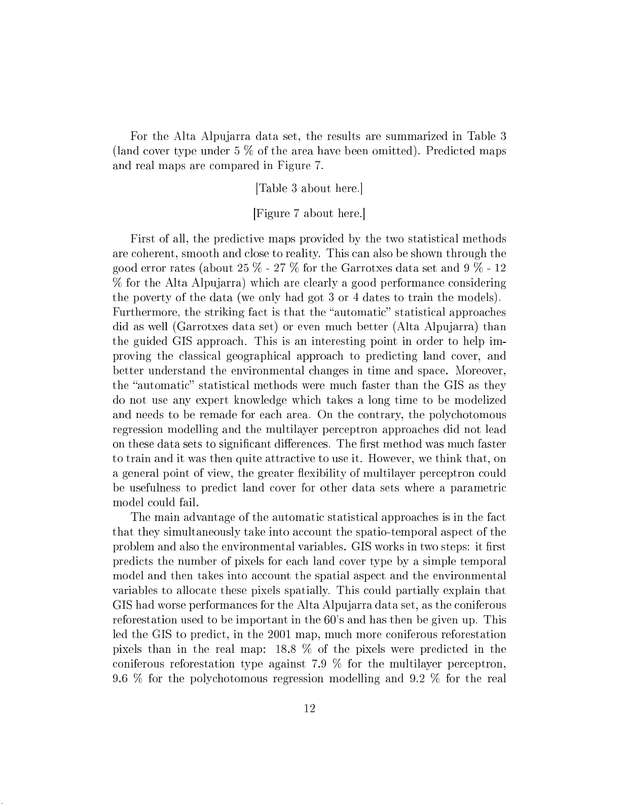 산악 지역 토지피복 예측을 위한 통계모델·GIS 비교 연구