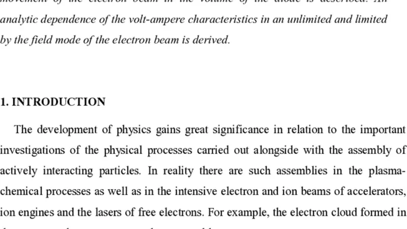 Planar Vacuum Diode With Monoenergetic Electrons