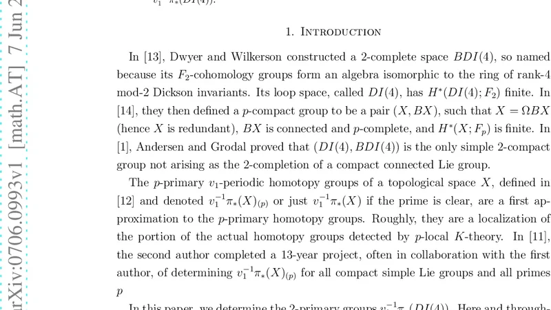 v1-periodic homotopy groups of the Dwyer-Wilkerson space