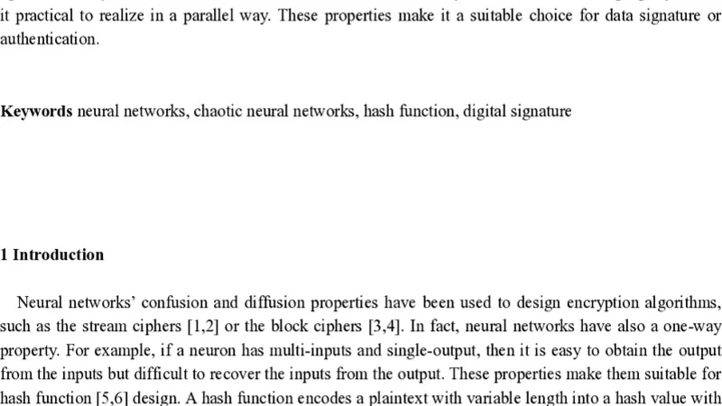 One-way Hash Function Based on Neural Network
