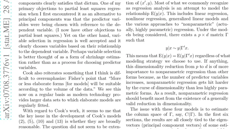 Comment: Fisher Lecture: Dimension Reduction in Regression