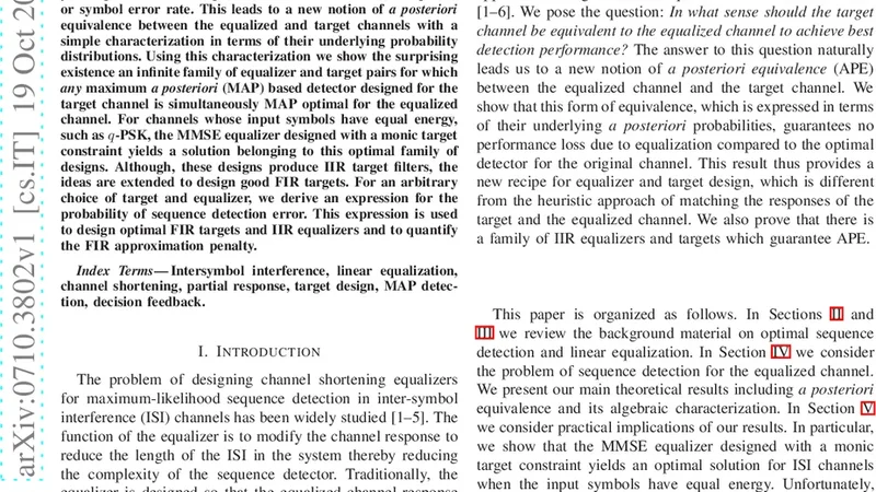 A Posteriori Equivalence: A New Perspective for Design of Optimal   Channel Shortening Equalizers