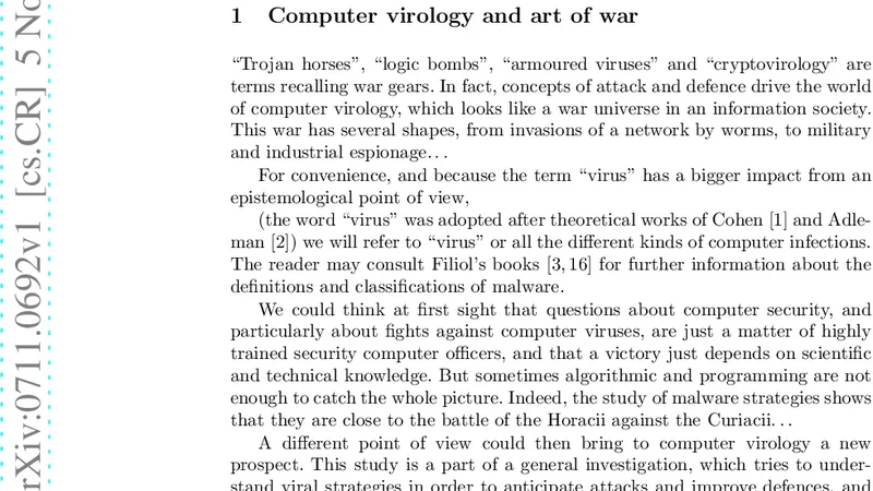 On the defence notion