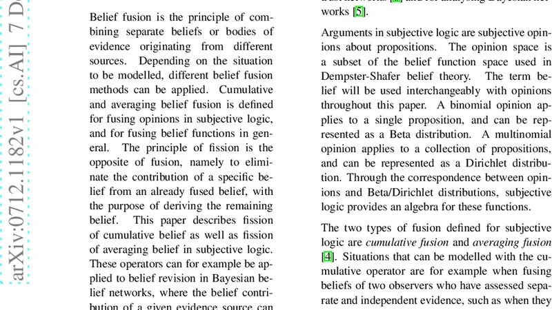 Cumulative and Averaging Fission of Beliefs