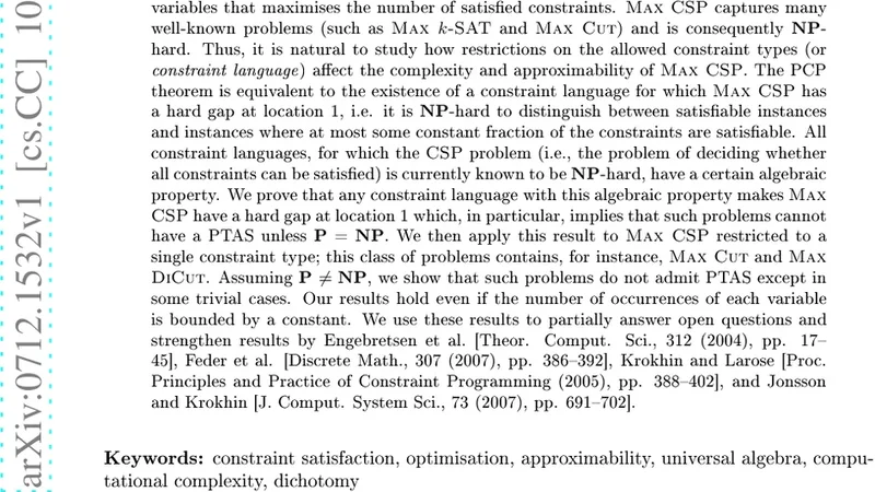 Hard constraint satisfaction problems have hard gaps at location 1