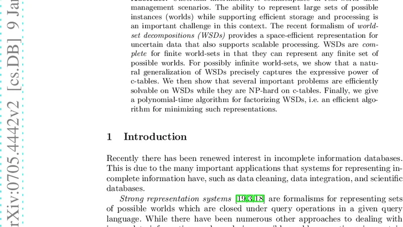 World-set Decompositions: Expressiveness and Efficient Algorithms