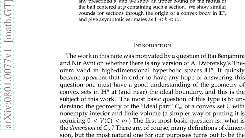 Asymptotics of Convex sets in En and Hn