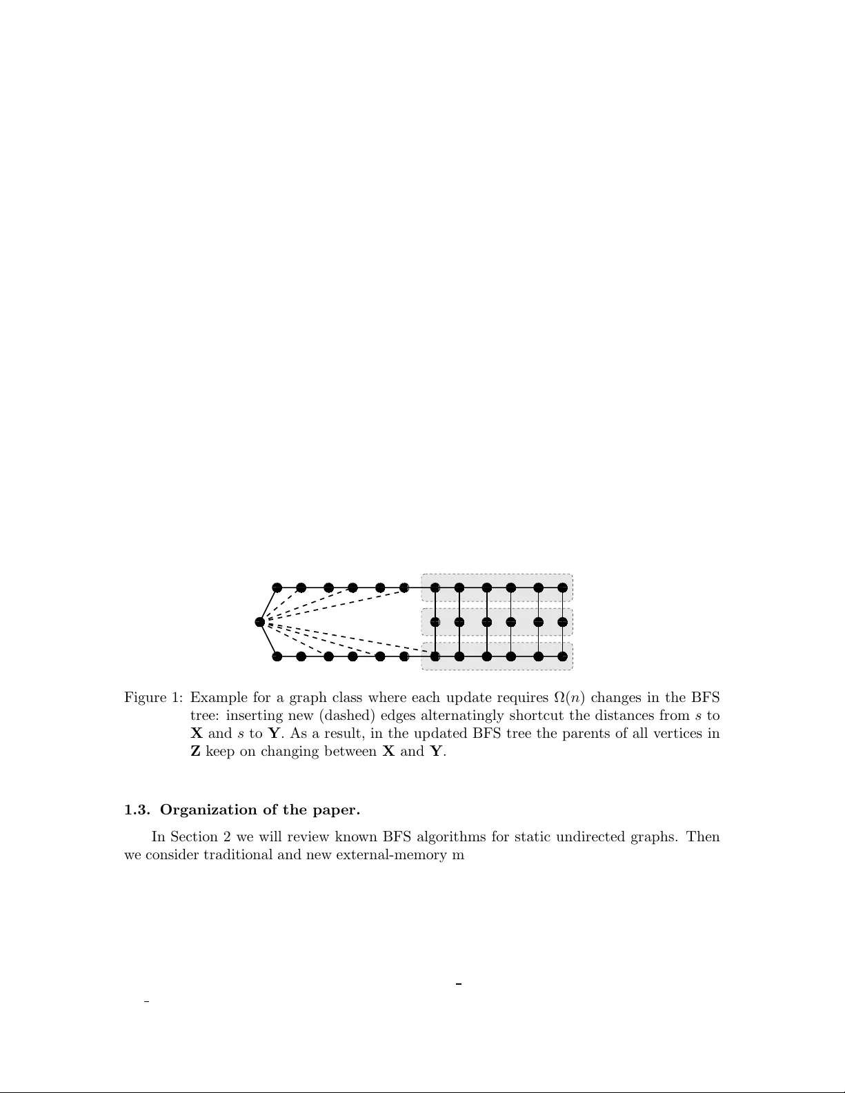 외부 메모리 동적 BFS 알고리즘의 새로운 입출력 경계