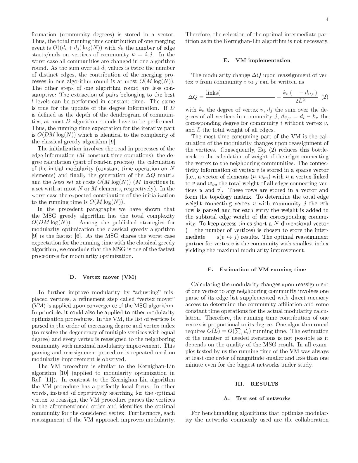 다중단계 탐욕 알고리즘과 정점 이동으로 모듈러리티 최적화