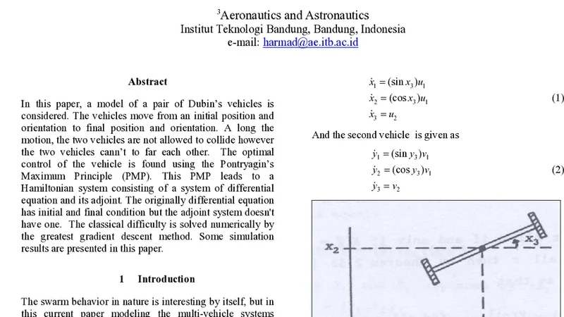 The Numerical Control Design for a Pair of Dubins Vehicles