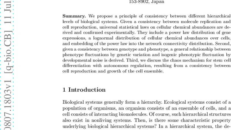 Consistency Principle in Biological Dynamical Systems