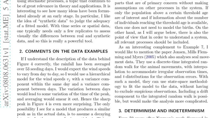 Comment: The 2005 Neyman Lecture: Dynamic Indeterminism in Science