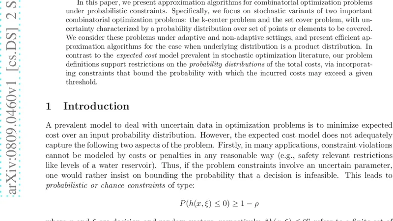 Stochastic Combinatorial Optimization under Probabilistic Constraints