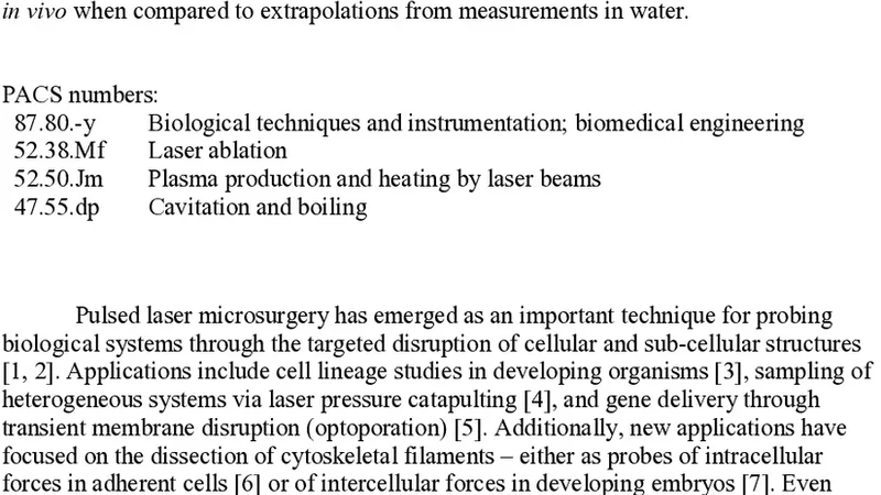 Plasma and cavitation dynamics during pulsed laser microsurgery in vivo