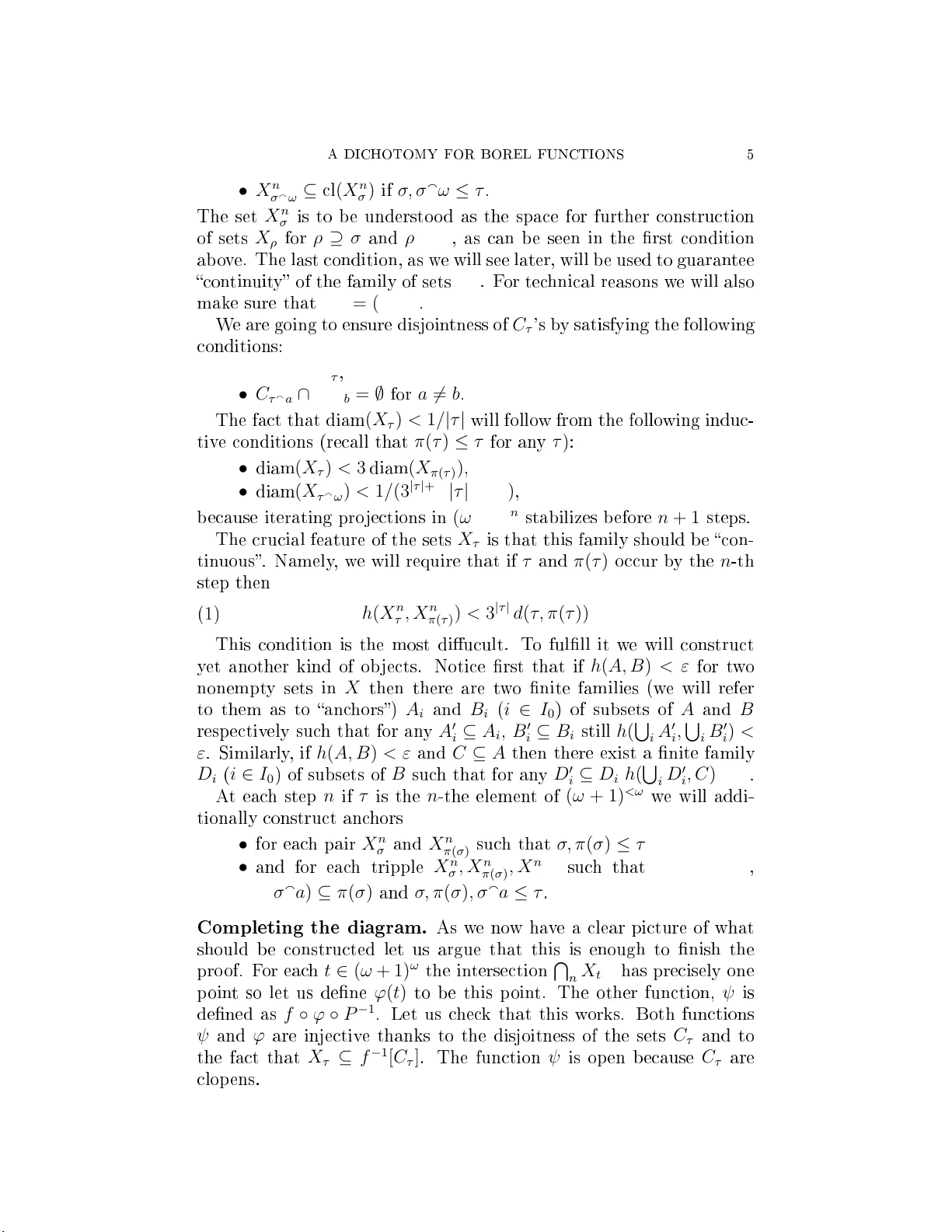 A dichotomy for Borel functions