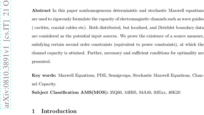 Control Theoretic Formulation of Capacity of Dynamic Electro Magnetic   Channels