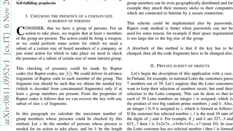 Raptor Codes and Cryptographic Issues