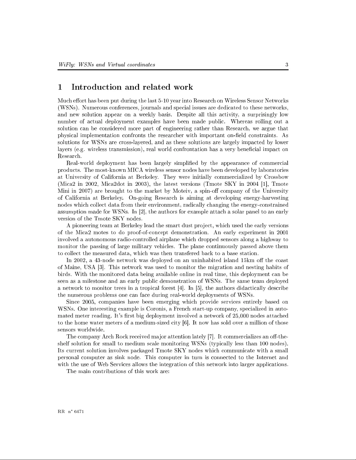 무선 센서 네트워크와 가상 좌표를 활용한 WiFly 실험