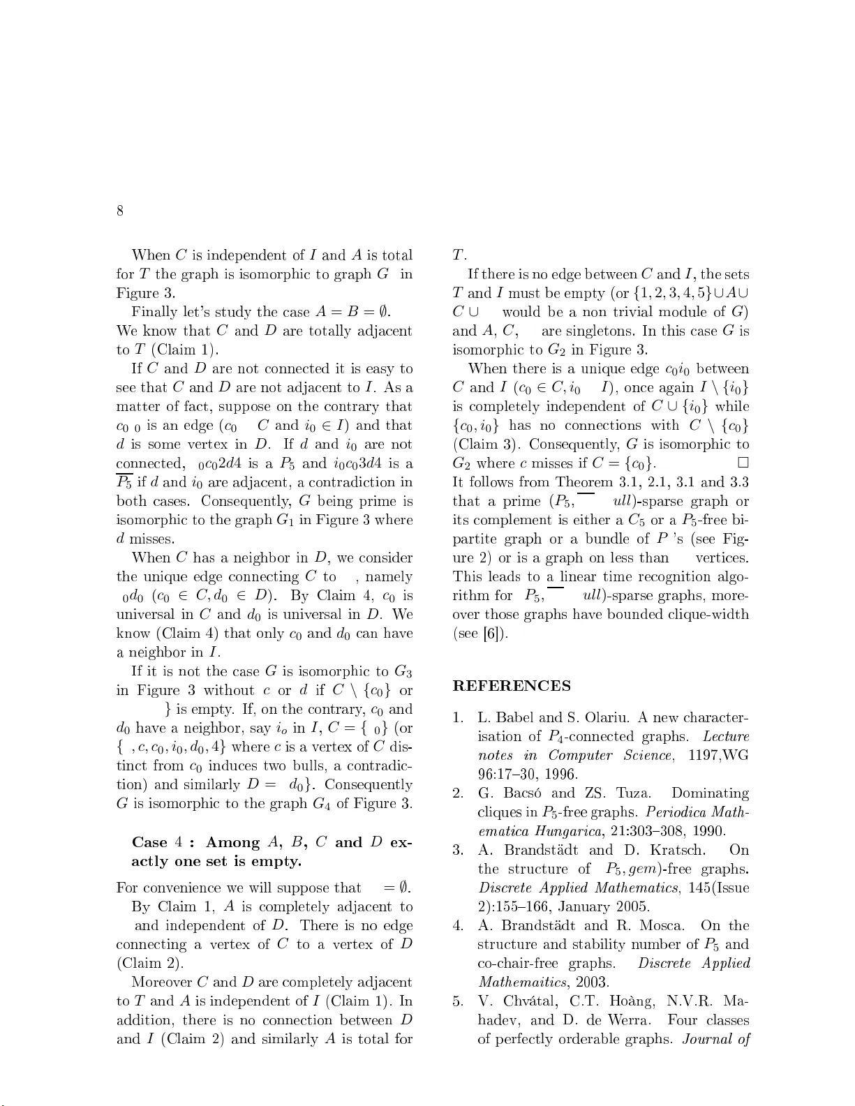 P5와 그 보완 그래프가 한 번만 나타나는 희소 그래프의 구조와 알고리즘적 특성
