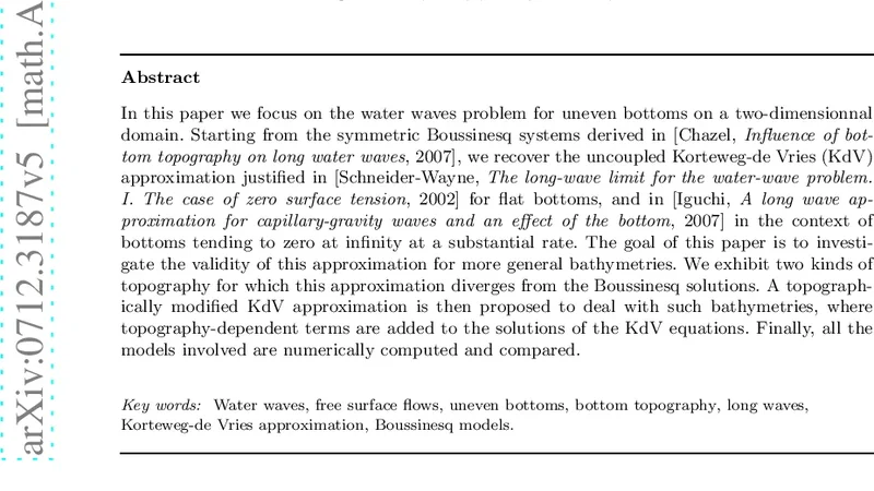 On the Korteweg-de Vries approximation for uneven bottoms