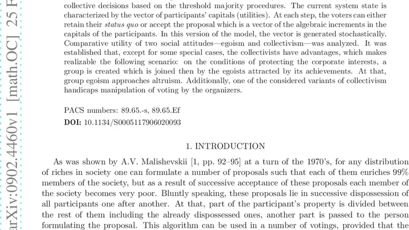 Strategies of Voting in Stochastic Environment: Egoism and Collectivism