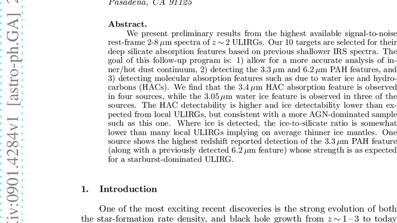 Detection of the 3.3um PAH feature as well as water ice and HAC   absorption in z~2 ULIRGs