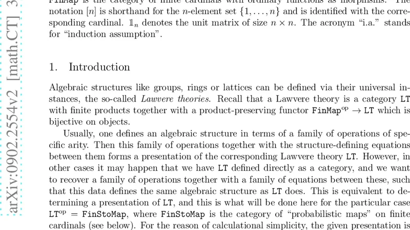 A presentation of the category of stochastic matrices