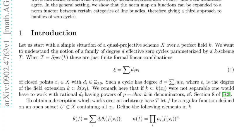 Norm functors and effective zero cycles